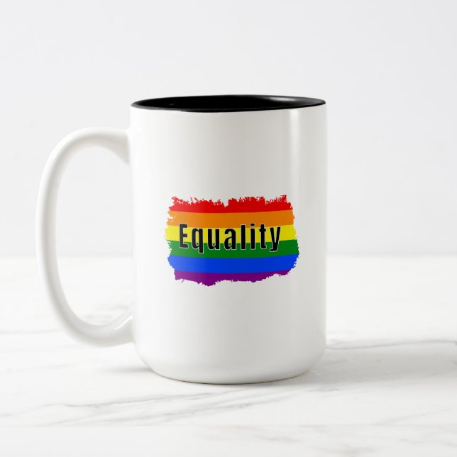 Stolt Pride Regnbåge Likhet Två-Tonad Mugg (Vänster)