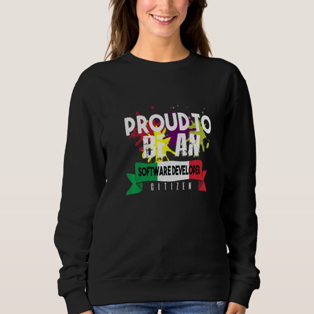 Stolt programvaruutvecklare medborgare yrke karriä t shirt (Framsida)