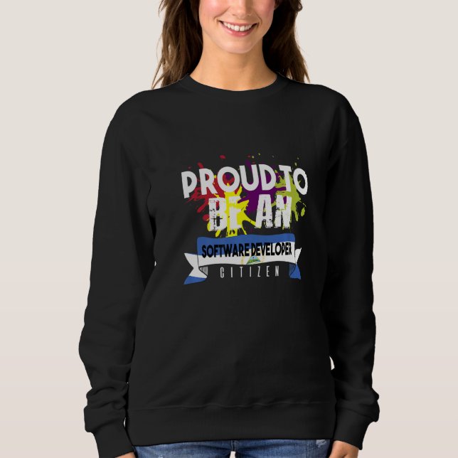 Stolt programvaruutvecklare medborgare yrke karriä t shirt (Framsida)