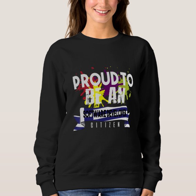 Stolt programvaruutvecklare medborgare yrke karriä t shirt (Framsida)