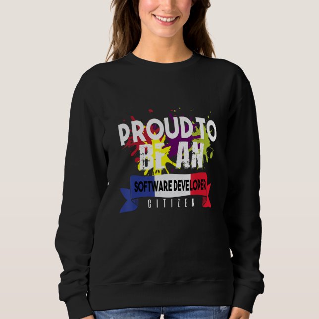 Stolt programvaruutvecklare medborgare yrke karriä t shirt (Framsida)