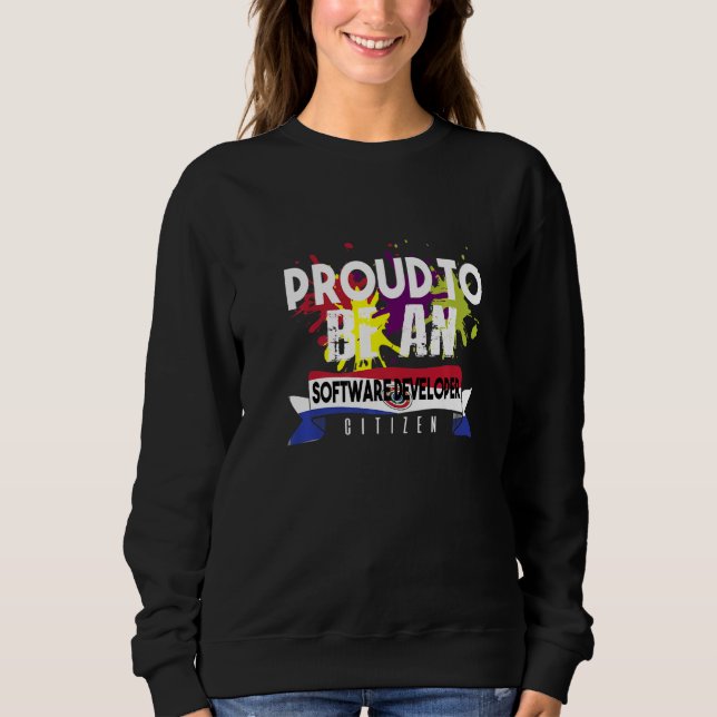 Stolt programvaruutvecklare medborgare yrke karriä t shirt (Framsida)