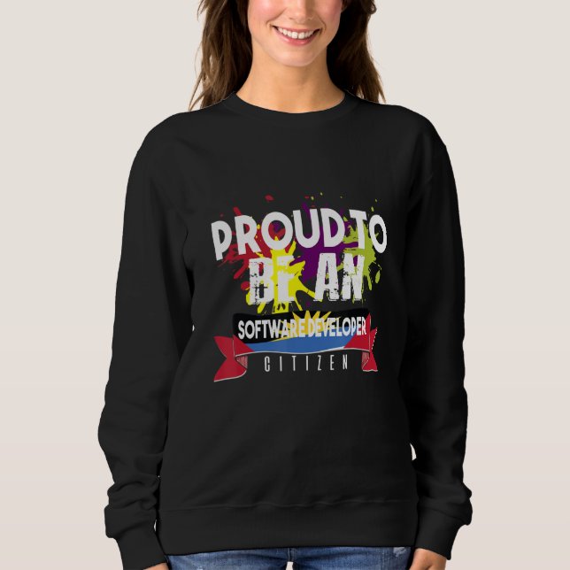 Stolt programvaruutvecklare medborgare yrke karriä t shirt (Framsida)