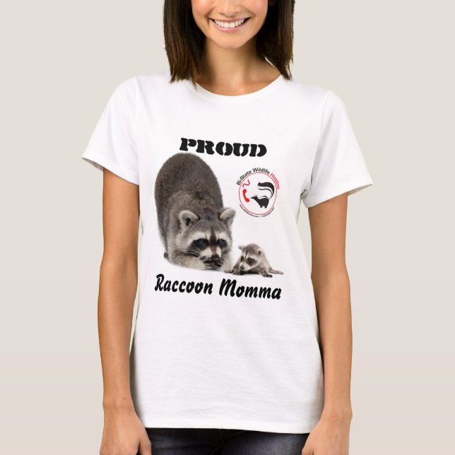 Stolt Raccoon Momma T-shirt (Framsida)