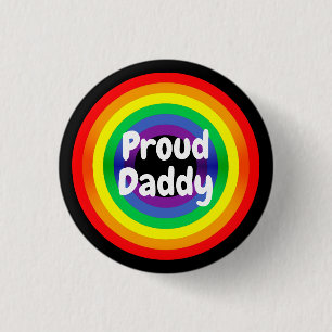 Stolt regnbåge för pappa LGBT Knapp