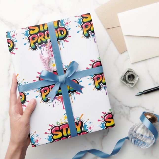 Stolt - Regnbågsstolthet LGBTQ+ Citat Presentpapper (Gifting)
