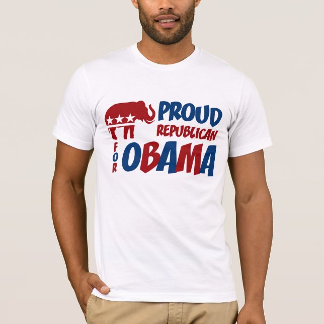 Stolt republikan för den Obama T-tröja Tee Shirt (Framsida)