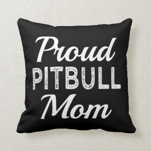 Stolt rolig hund Pitbull mamma Kudde