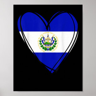Stolt salvadoransk pojke Min hej El Salvador flagg Poster