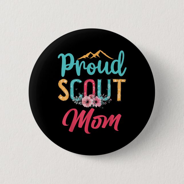 Stolt Scoutmamma Glad Mors Dag Camping Scouting Knapp (Framsida)