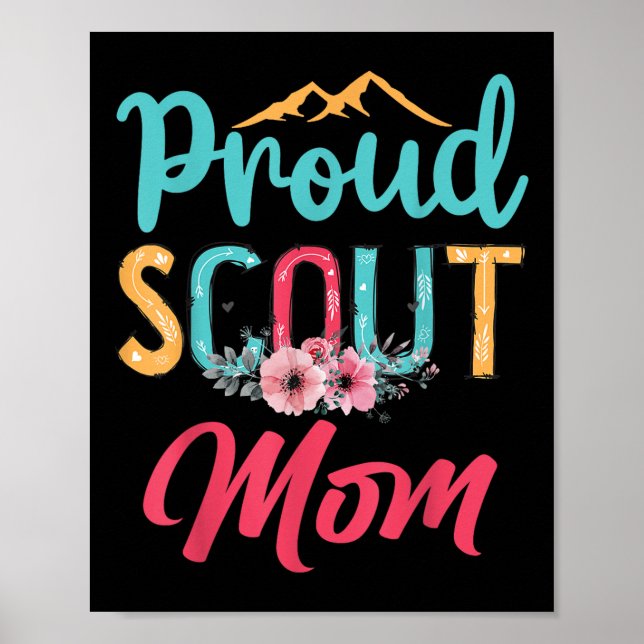 Stolt Scoutmamma Glad mors dag Camping Spaning Poster (Framsidan)