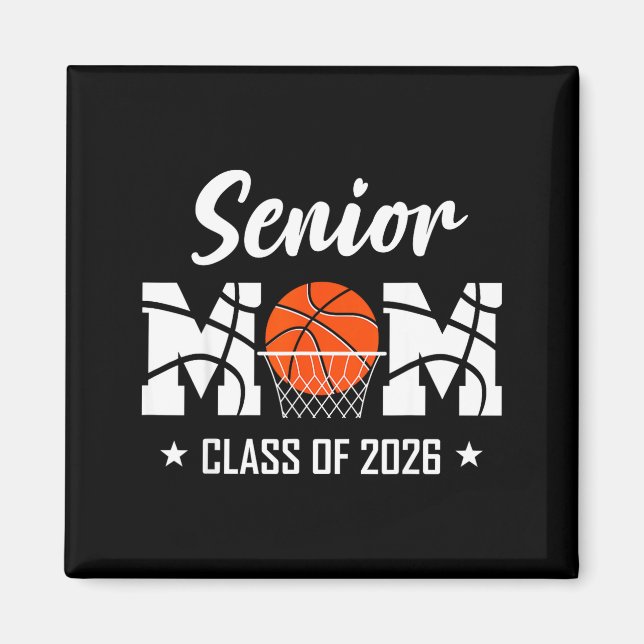 Stolt senior basketboll mamma 2026 examen  magnet (Framsidan)