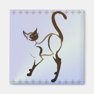 Stolt Siamese kattmagnet Magnet