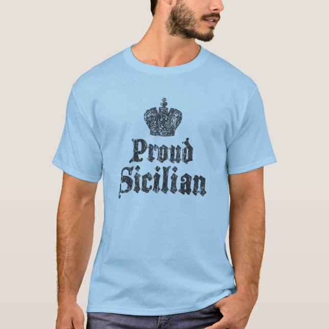 Stolt siciliansk Sicilien herr T-shirt (Framsida)