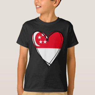 Stolt Singaporiansk Pojke Flickan Faster Pappa Mam T Shirt
