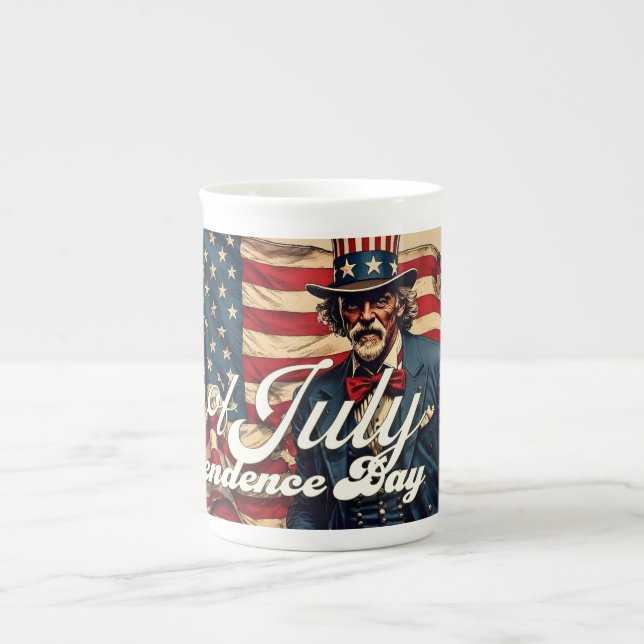 Stolt själ på den 4:e juli benporslin mugg (Framsidan)