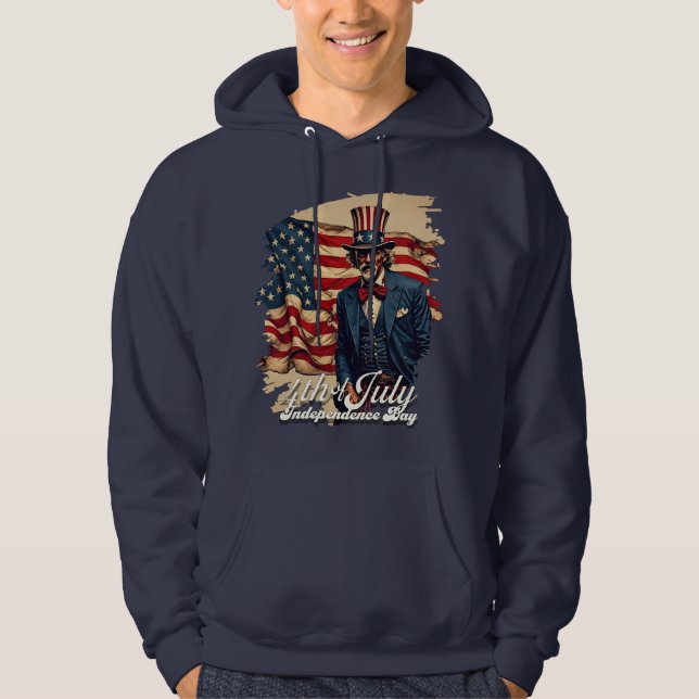 Stolt själ på den 4:e juli hoodie (Framsida)