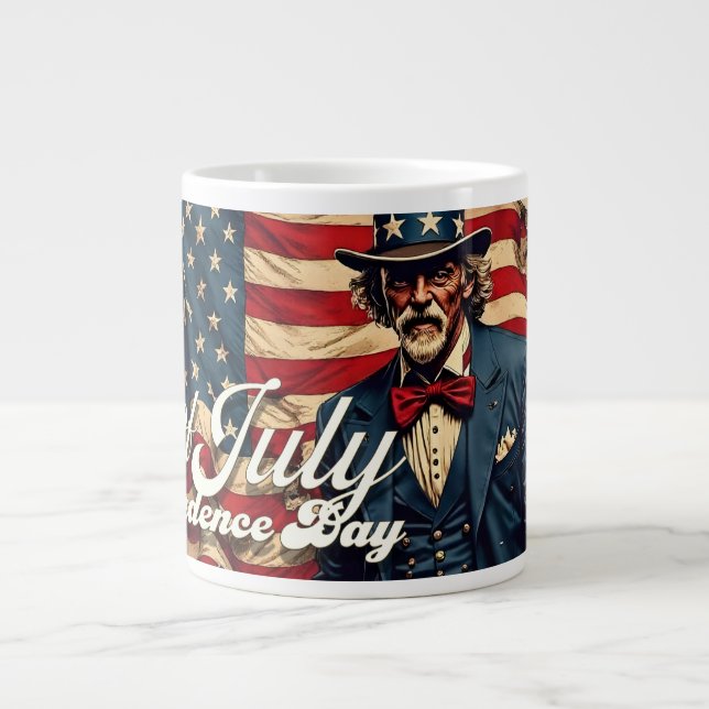 Stolt själ på den 4:e juli jumbo mugg (Framsidan)