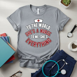 Stolt Sjuksköterska Modig Sjuksköterska Hustru Tac T Shirt