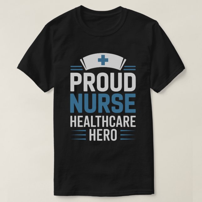 Stolt Sjuksköterska Vårdhjälte T-Shirt (Design framsida)