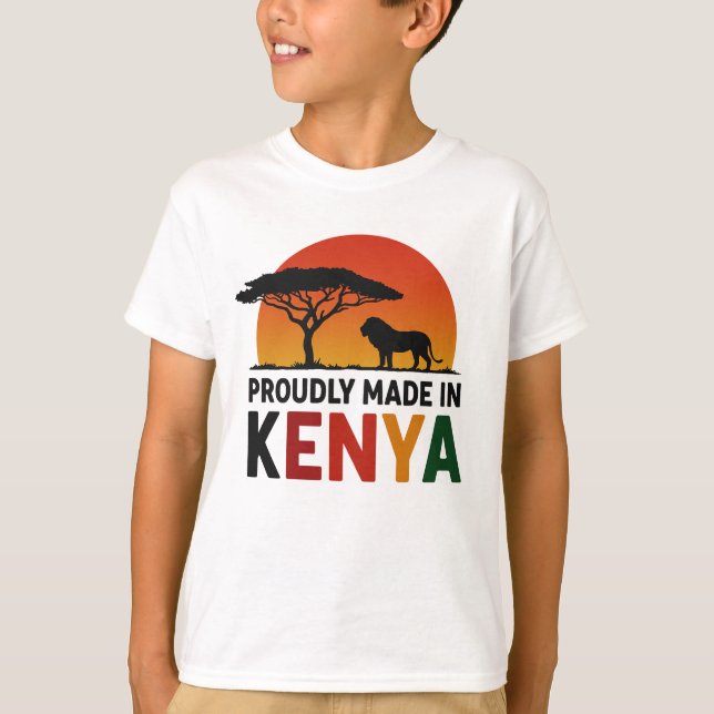 stolt skapad i Kenya African Safari T Shirt (Framsida)