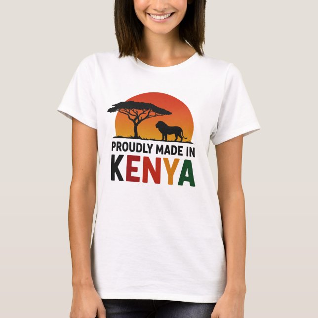 stolt skapad i Kenya African Safari T Shirt (Framsida)