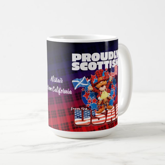 Stolt SKOTSK från USA Kaffemugg (Framsida höger)