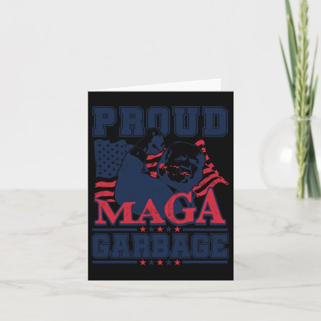 Stolt Skräp Rösta Trump 2024 Trump Stöd Garb Kort (Framsida)