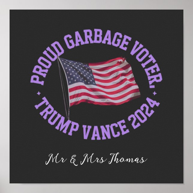 Stolt Skräpvalör Trump Vance 2024 Stå Ut Poster (Framsidan)
