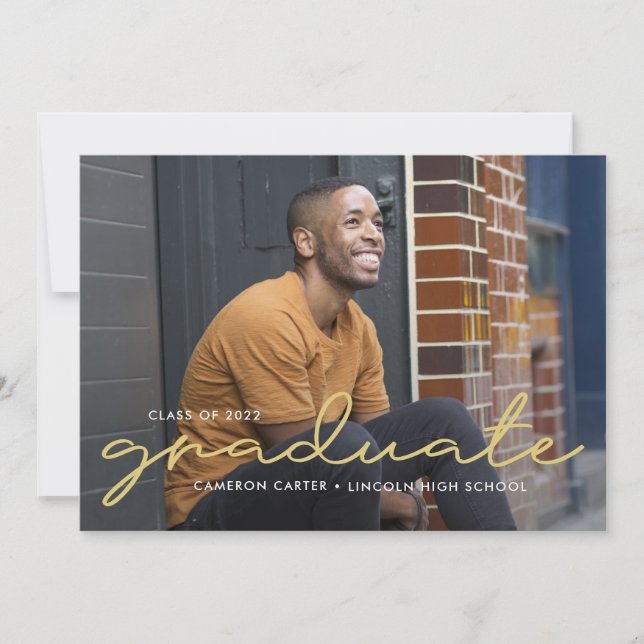 stolt skriven Editable Färg Studenten-inbjudan Inbjudningar (Framsida)