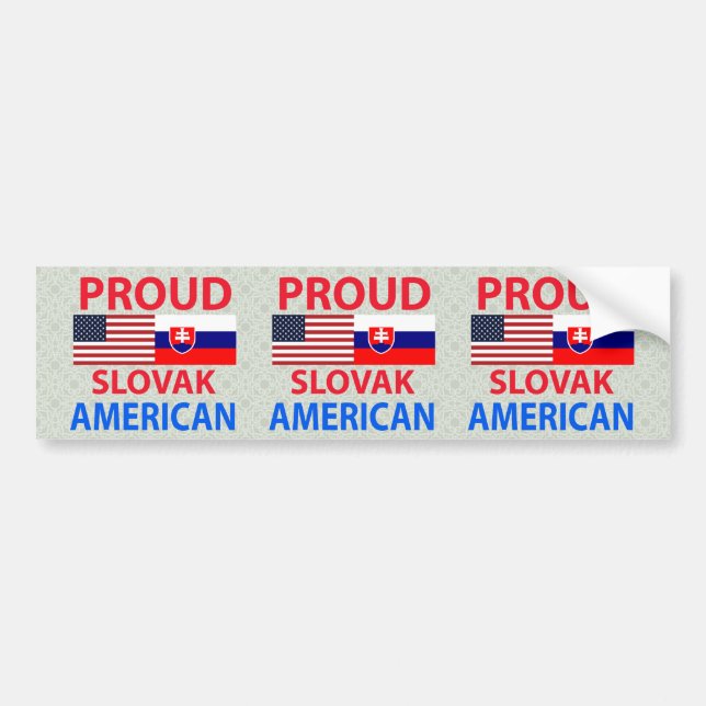 Stolt slovakisk amerikan bildekal (Framsidan)