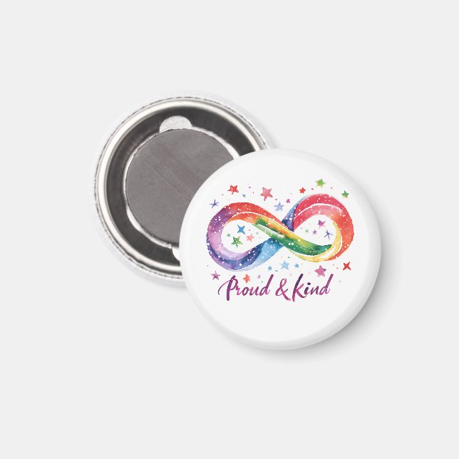 Stolt & Snäll Regnbågs Oändlighet Design | HBTQ St Magnet (Front/Back)