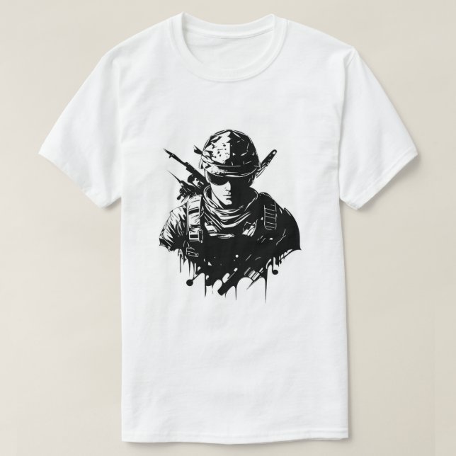 Stolt soldat t-shirt – ära, mod och styrka  (Design framsida)