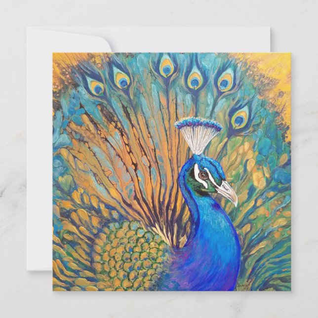 Stolt som en påfågel tack kort (Framsida)