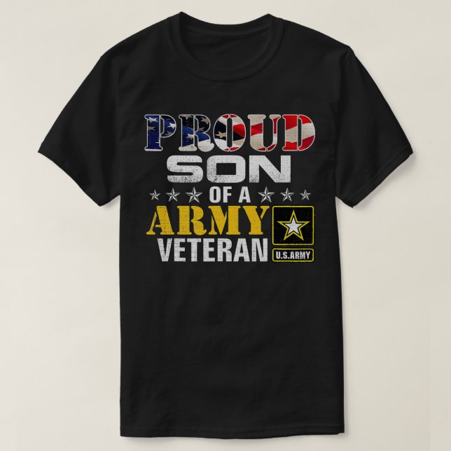 stolt son till arméns veteranpremium t shirt (Design framsida)