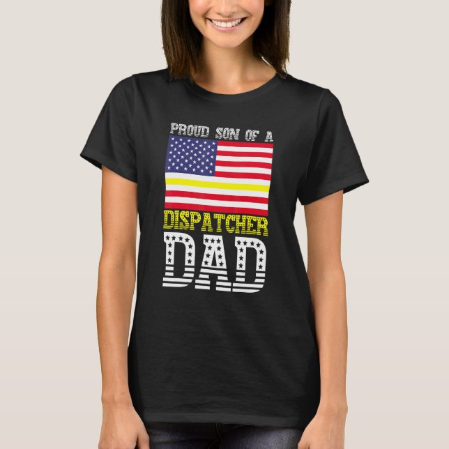 Stolt Son Till En Dispatch Pappa 911 Dispatch Oper T Shirt (Framsida)