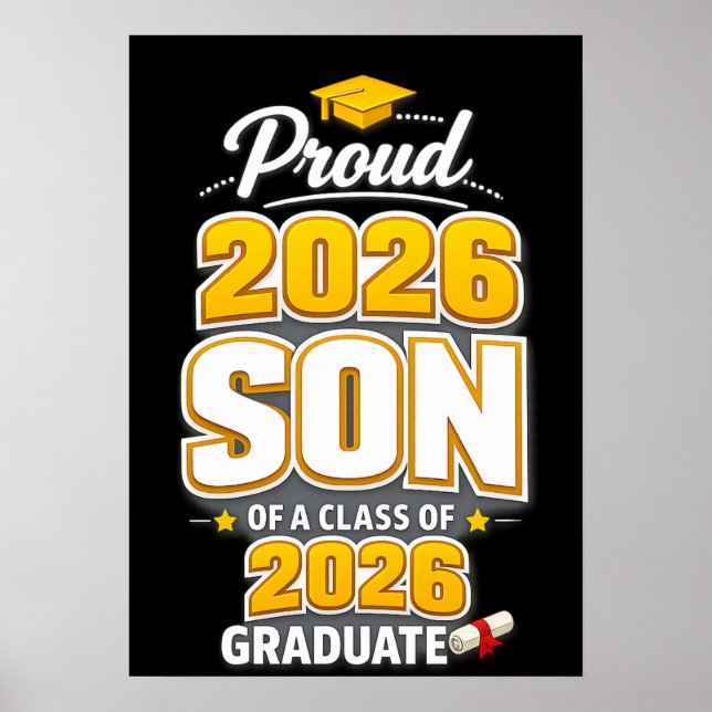 Stolt son till en examen från klass 2026 poster (Framsidan)