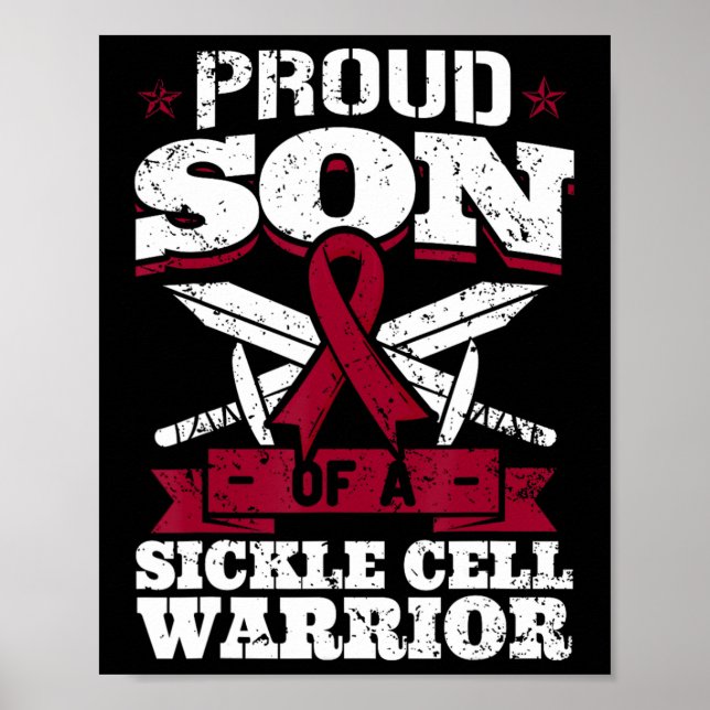 stolt son till en sickle Cell Warrior Scd Awarenes Poster (Framsidan)