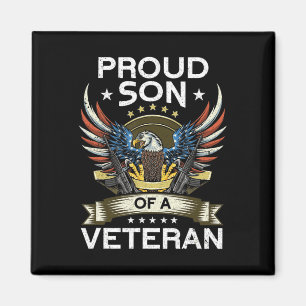 stolt son till en veteran USA flagga, stolt amerik Magnet