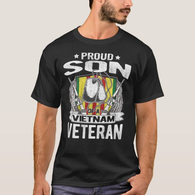  stolt son till en vietnamesisk veteransk militärv t shirt (Framsida)