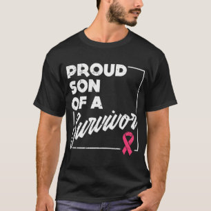 stolt son till Survivor Bröstcancer medvetenhet T Shirt