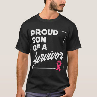 stolt son till Survivor Bröstcancer medvetenhet T Shirt