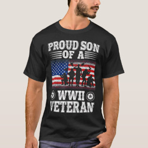 stolt son till veteraner från WWII, Patriotic Ve T Shirt