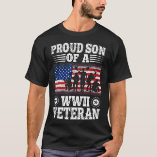 stolt son till veteraner från WWII, Patriotic Ve T Shirt