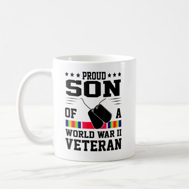 stolt son till WWII-Världskriget 2 Veteran Kaffemugg (Vänster)