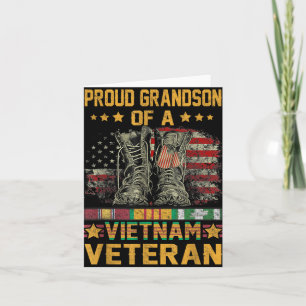 Stolt sonson till en Vietnam-veteran flagga Amerik Kort
