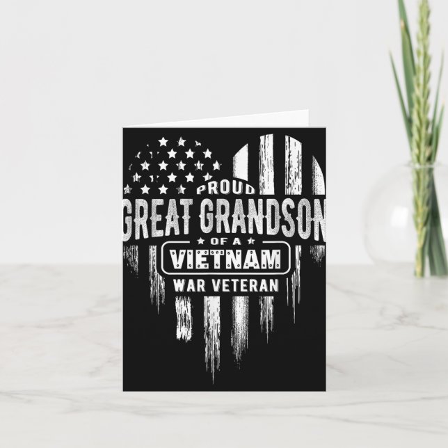 Stolt sonsons son Vietnamkrigsveteran Amerikan  Kort (Framsida)