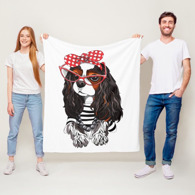 Stolt Spaniel för kung Charles från Paris med Fleecefilt (På plats)