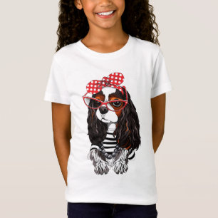 Stolt Spaniel för kung Charles från Paris med T Shirt