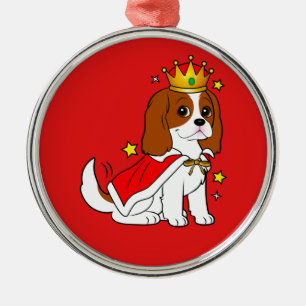 Stolt Spaniel för kung Charles med kronan och Julgransprydnad Metall